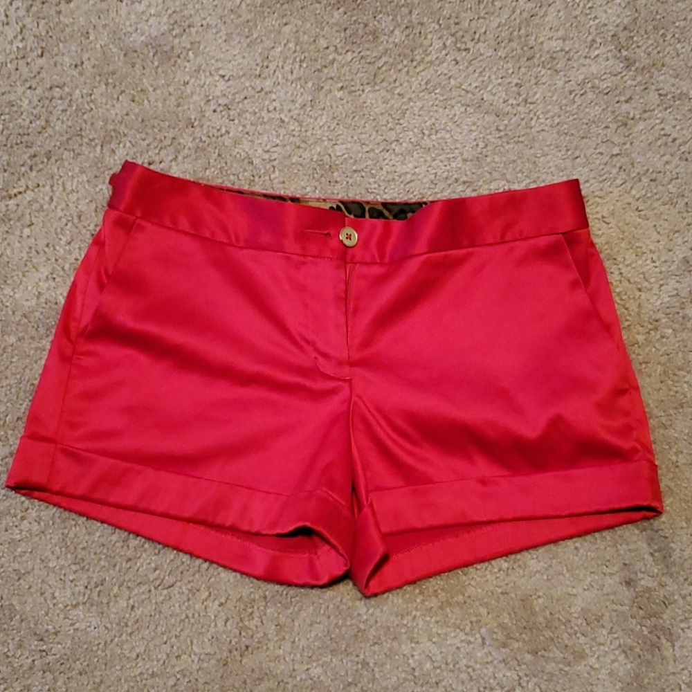 Red dress shorts